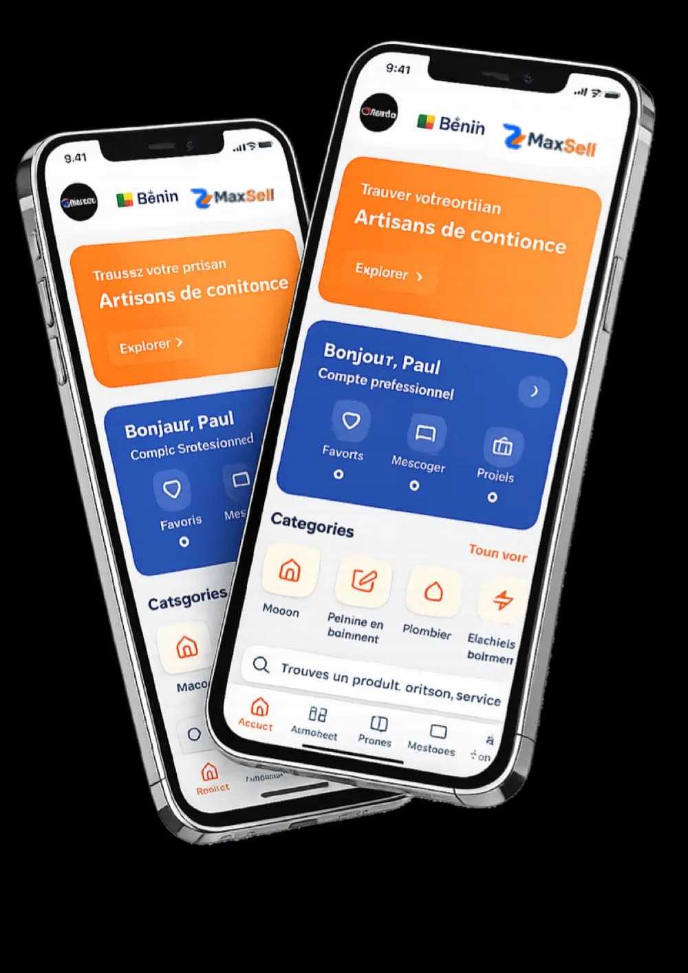 Application sMaxSell sur iPhone et Android - trouvez des artisans de confiance