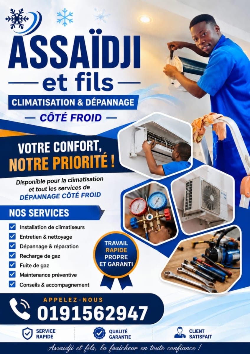 Climaticien spécialisé à cotonou